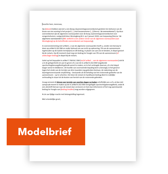 Modelbrief-depot-vrijgave
