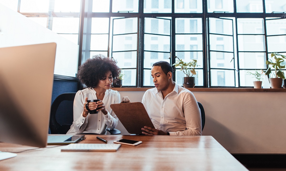 couple checking paperwork